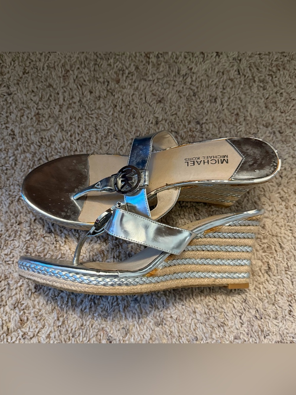 Michael Kors Palm Beach Espadrille Wedges EUC Size 9.5